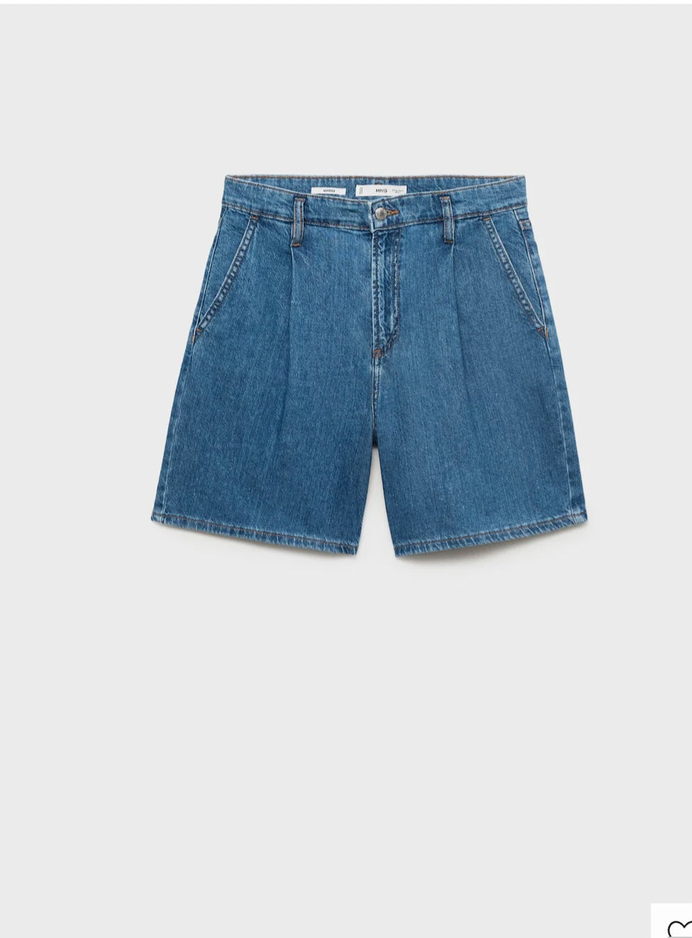 Bermuda en jean femme taille haute, à pinces, poches arrières et latérales - Biba Concept