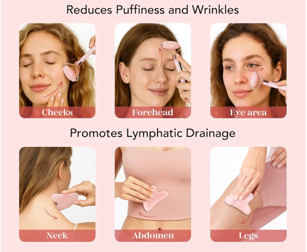 Gua Sha Visage & rouleau de jade