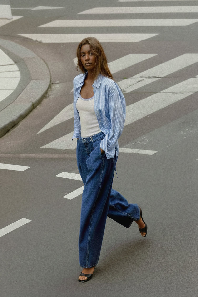 Chemise femme oversize à rayures
